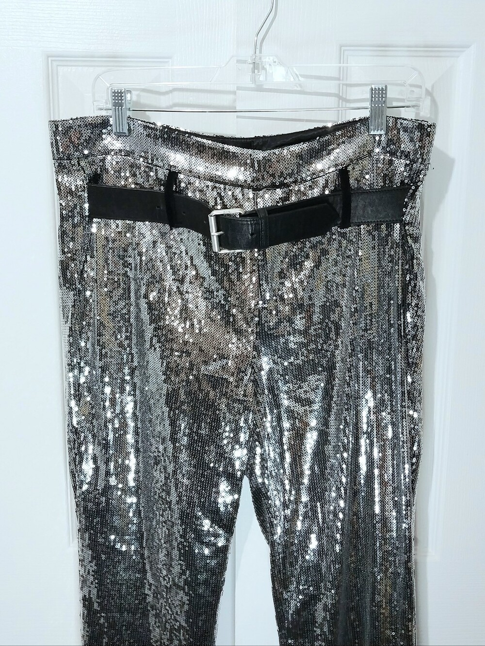 RtA Dillon Sequin Straight Leg Pants, Size S - Picture 3 of 9